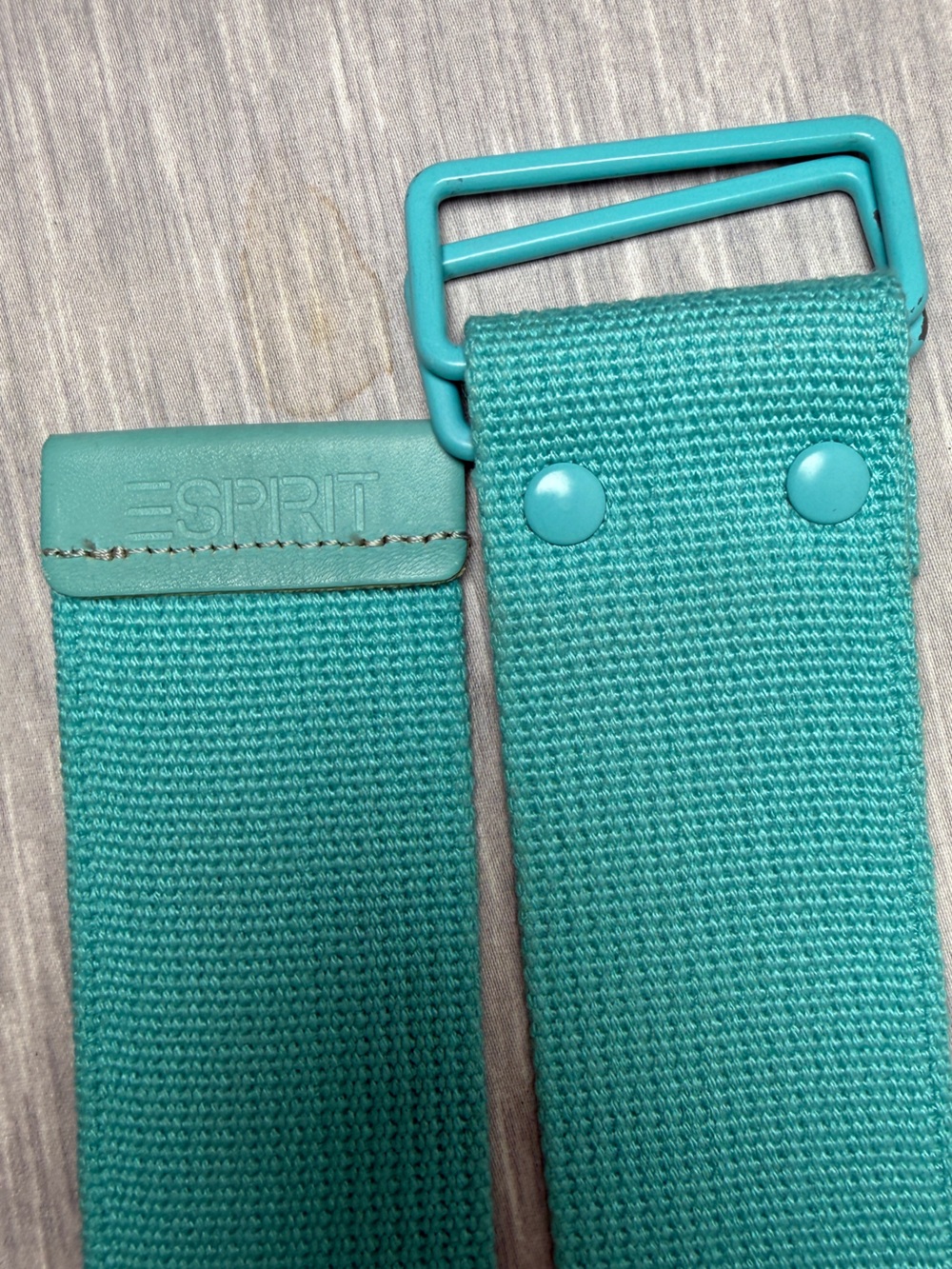 Vintage Esprit Sport Canvas Belt Turquoise Adjustable Buckle Sz M